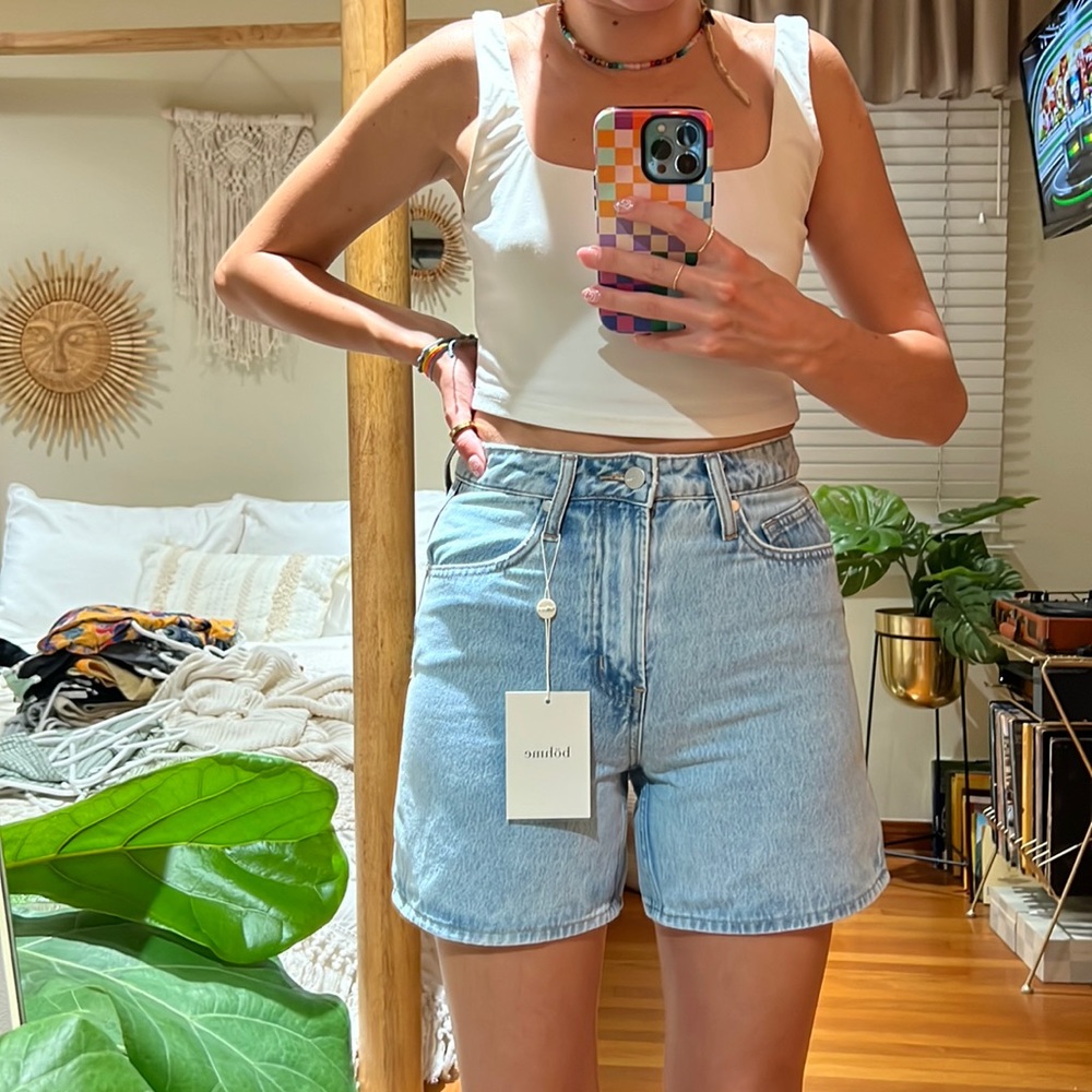 Bohme Light Denim Mom Shorts